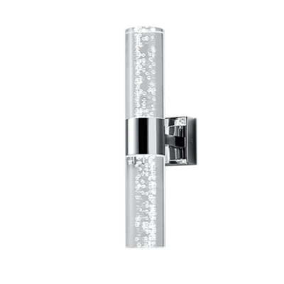 Seinavalgusti H2O LED 2 tk hõbedane/mulliklaas