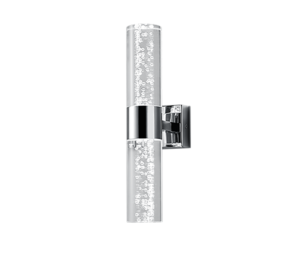 Seinavalgusti H2O LED 2 tk hõbedane/mulliklaas