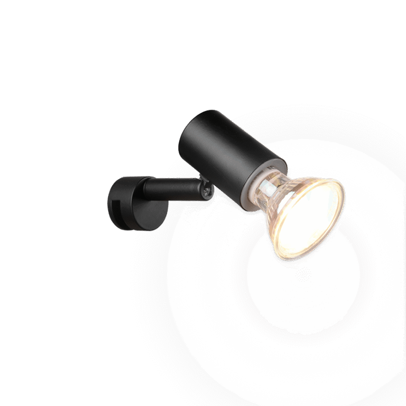 Seinavalgusti 1 tk GU10 must matte