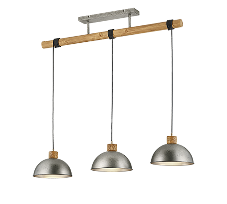 Rippuv valgusti 3 tk E27 hõbedane teras