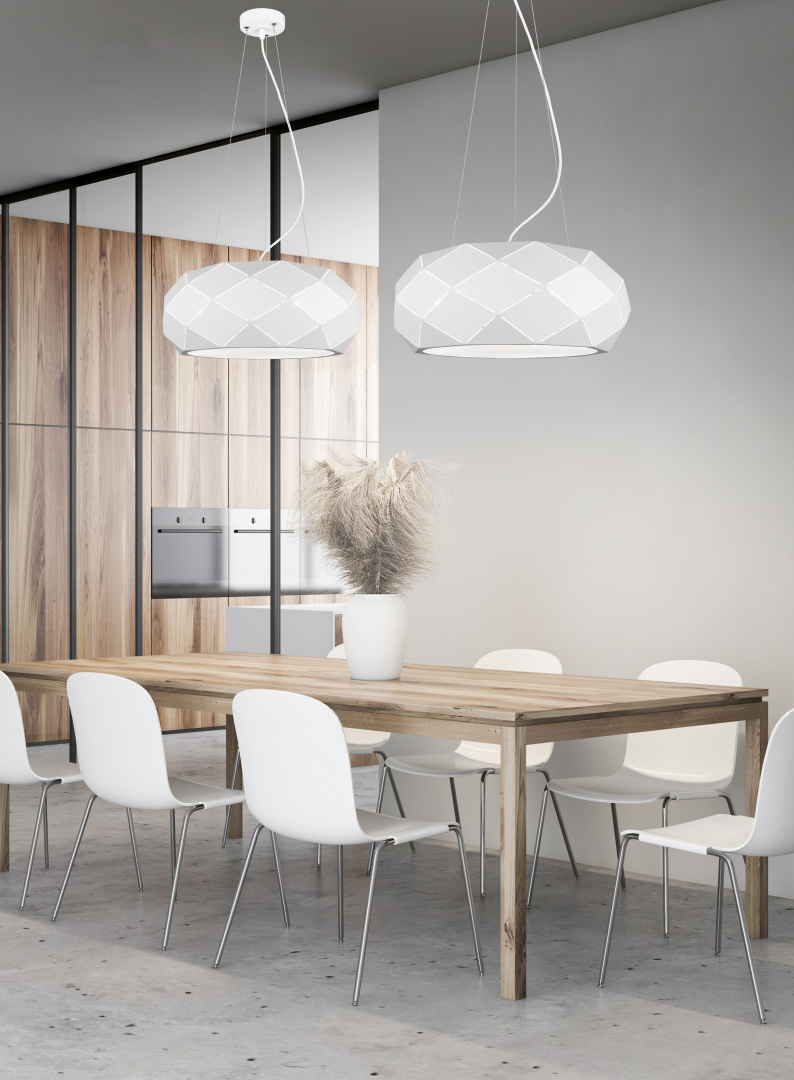 Rippuv valgusti 3xE27 matt valge - Image 2