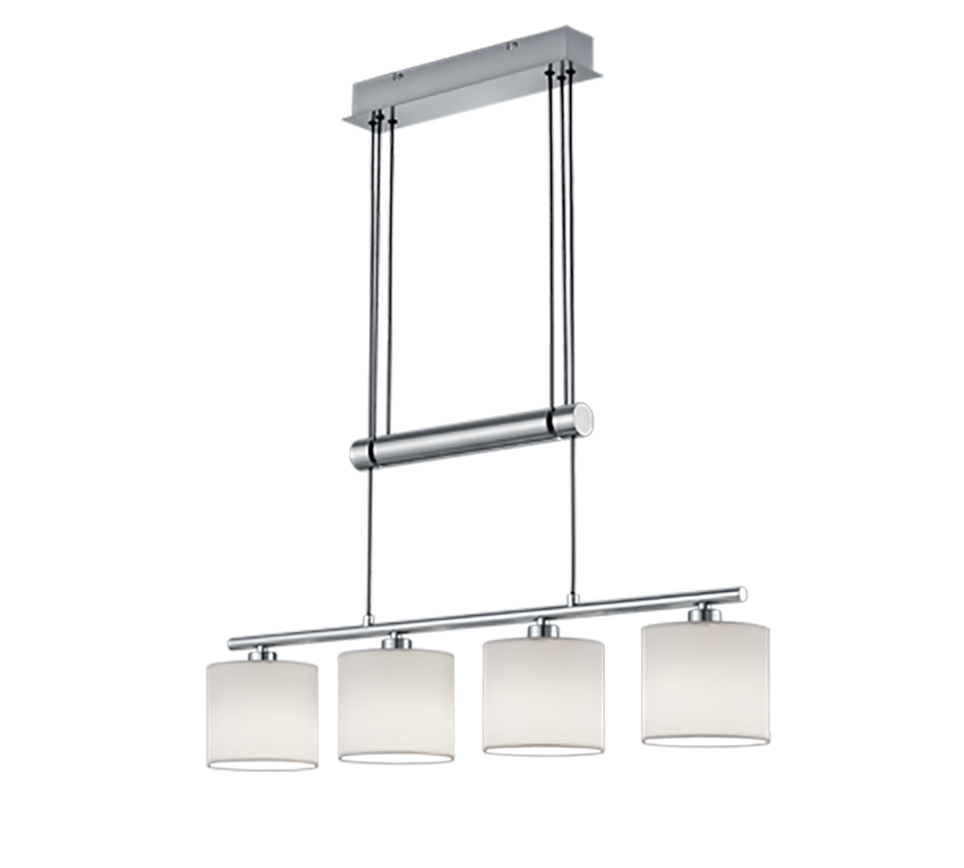 Rippuv valgusti 4xE14 valge