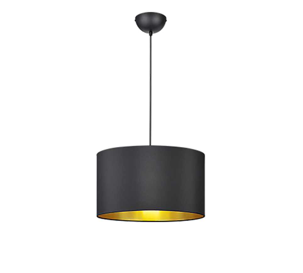 Rippuv valgusti E27 matt must/kuld