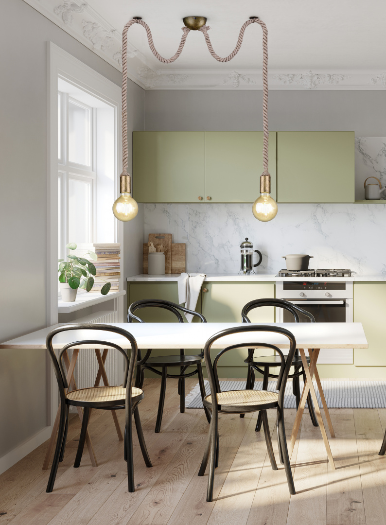 Rippuv valgusti 2 tk E27 antiikmessing - Image 2