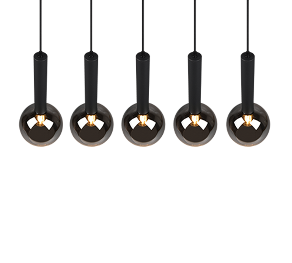 Rippuv valgusti 5 tk E27 must matte - Image 5
