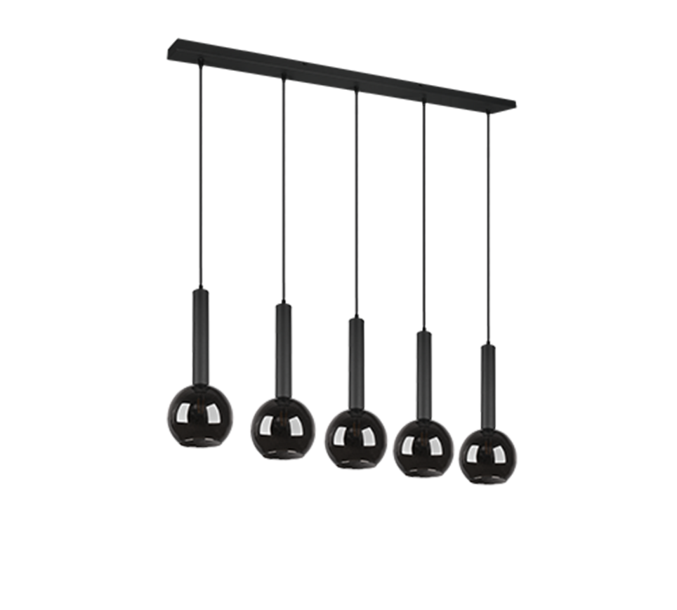 Rippuv valgusti 5 tk E27 must matte - Image 6