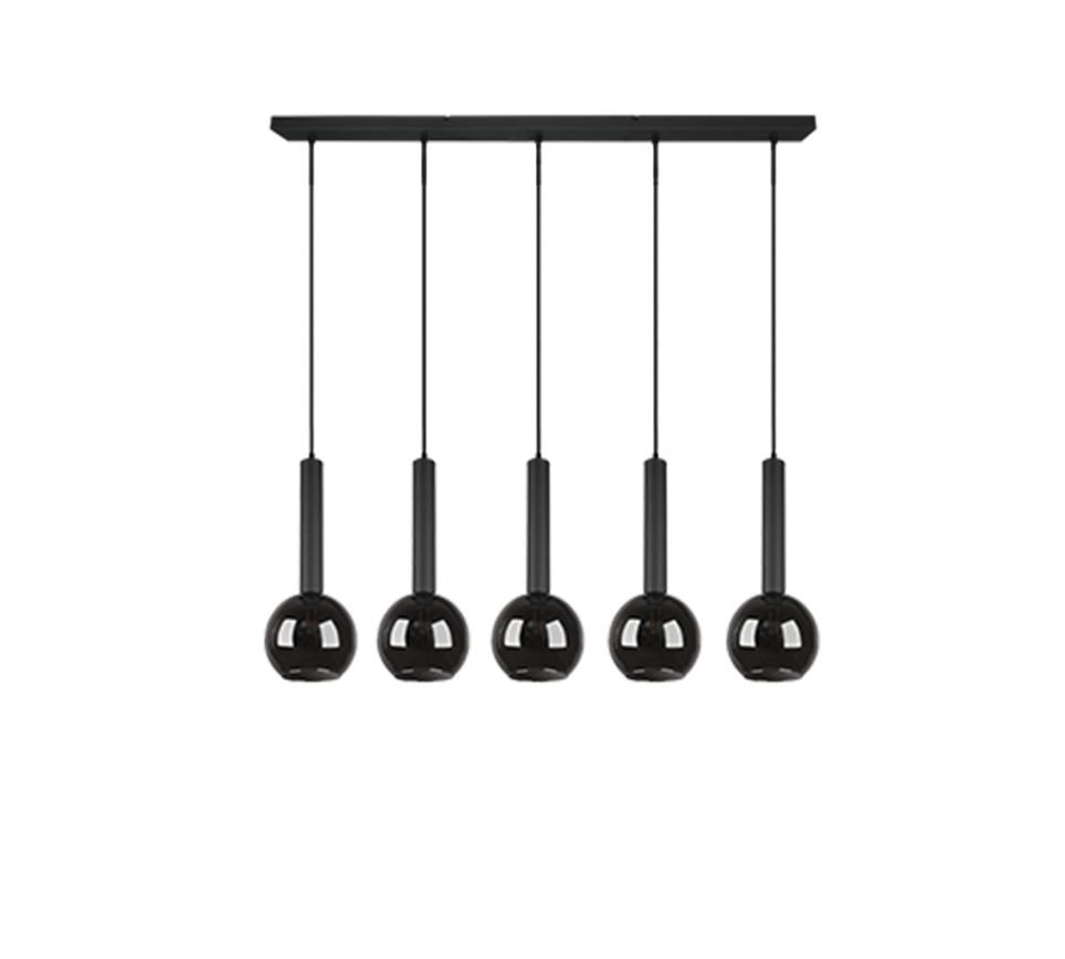 Rippuv valgusti 5 tk E27 must matte - Image 7