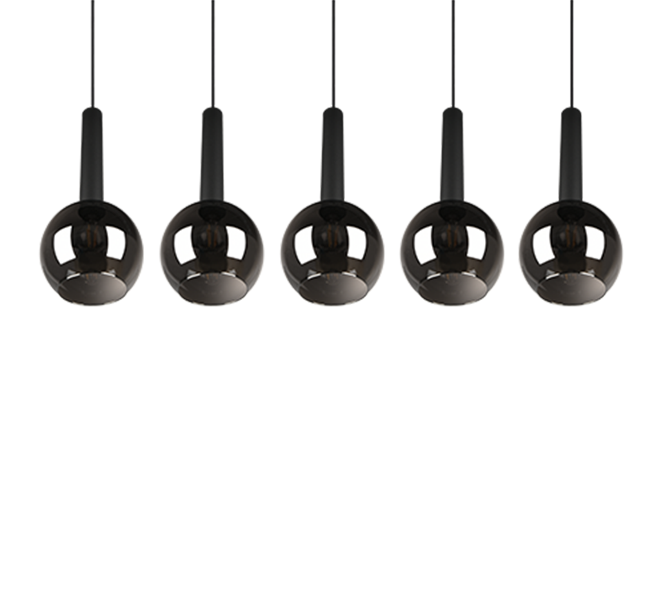 Rippuv valgusti 5 tk E27 must matte - Image 8