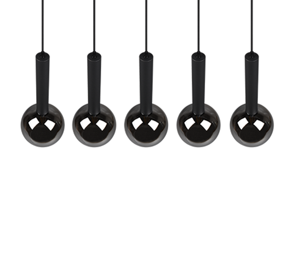 Rippuv valgusti 5 tk E27 must matte - Image 9