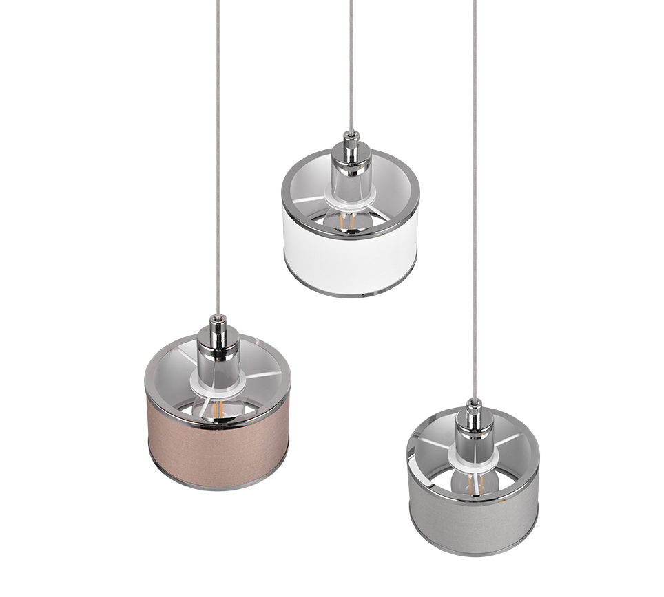 Rippuv valgusti 3-osaline E14 hõbedane/multivärviline - Image 6