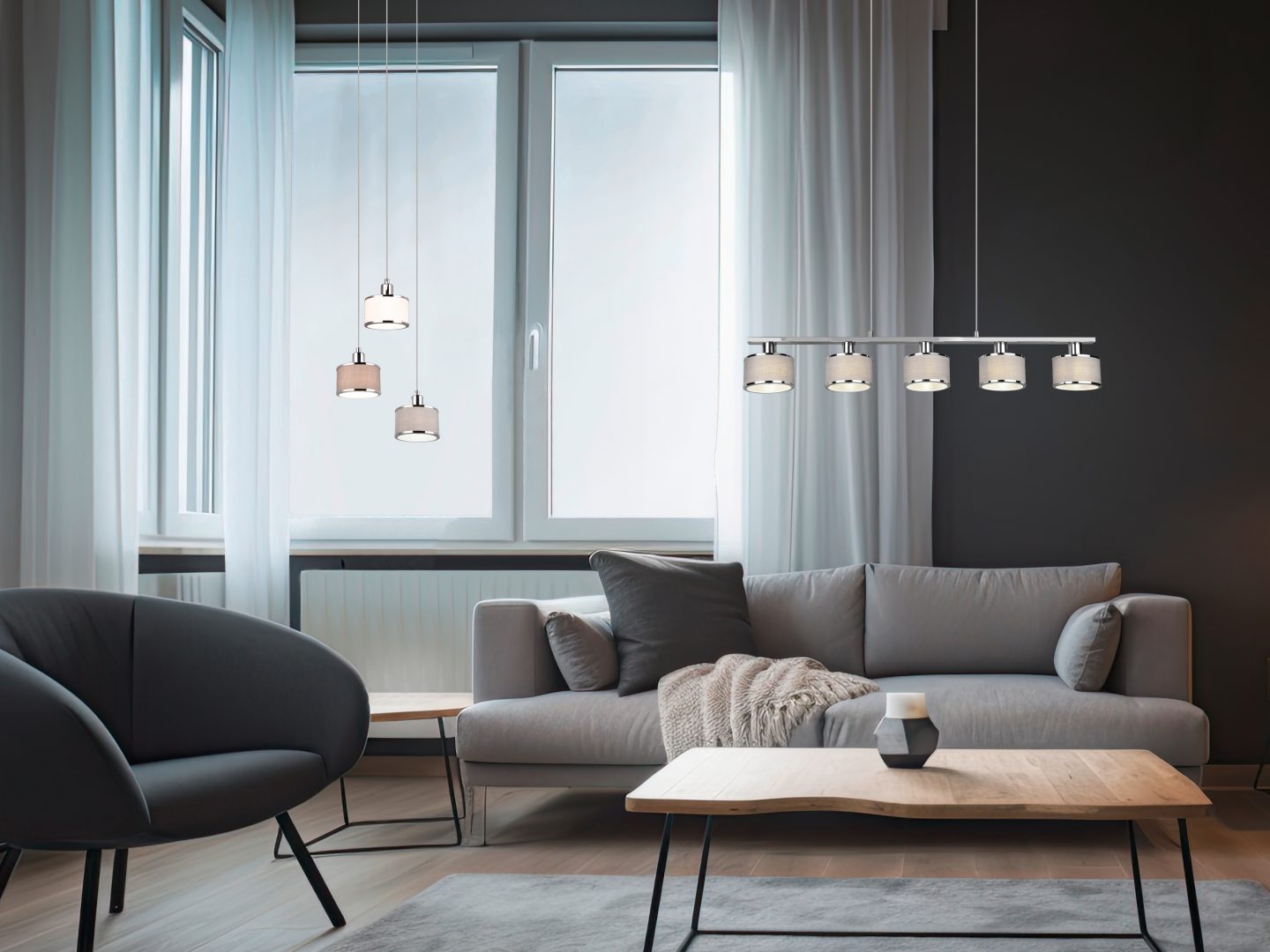 Rippuv valgusti 3-osaline E14 hõbedane/multivärviline - Image 2