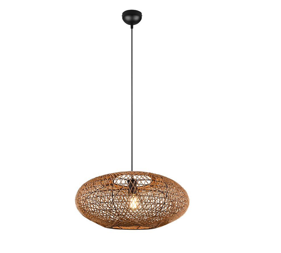 Rippuv valgusti E27 must/sisal