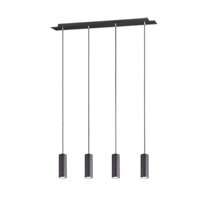 Rippuv valgusti 4-osaline 75 cm GU10 matt must