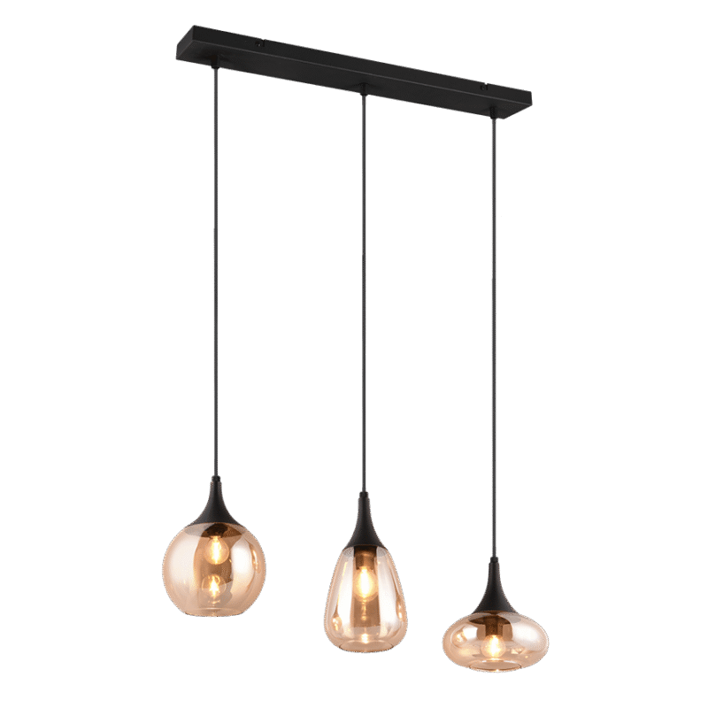 Rippuv valgusti 3 tk E14 must/amber