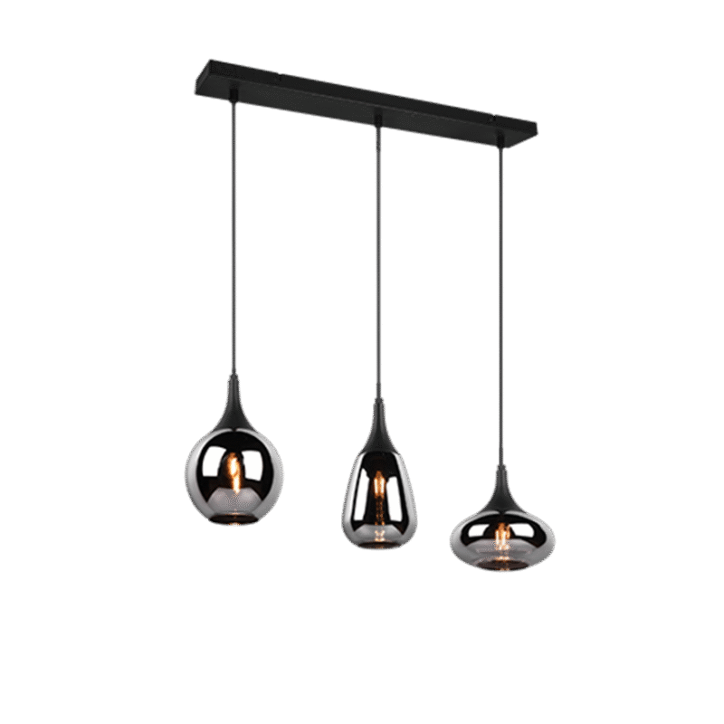 Rippuv valgusti 3 tk E14 must matte