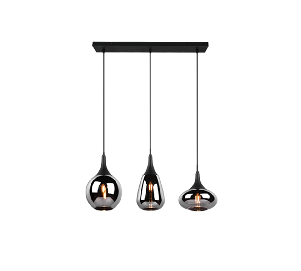 Rippuv valgusti 3 tk E14 must matte - Image 3