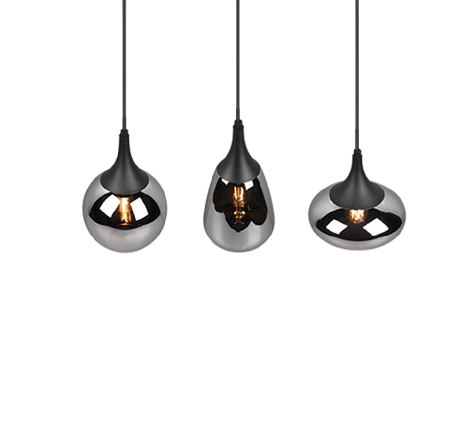 Rippuv valgusti 3 tk E14 must matte - Image 4