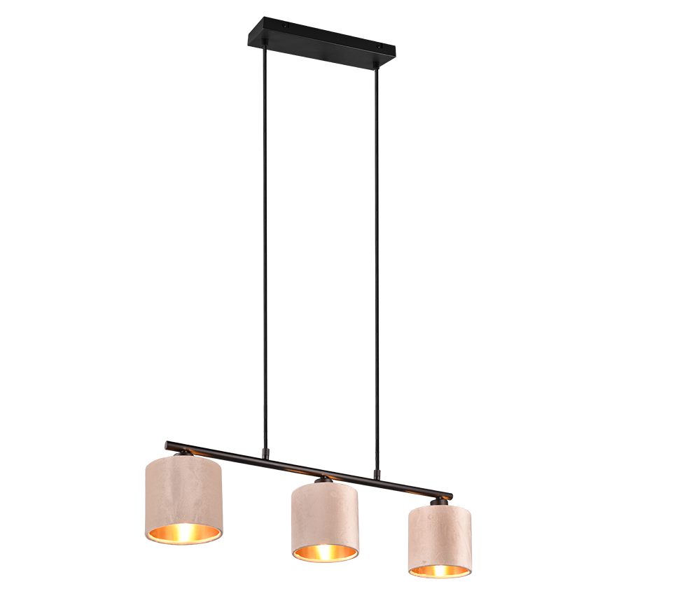 Rippuv valgusti 3 tk E14 beež