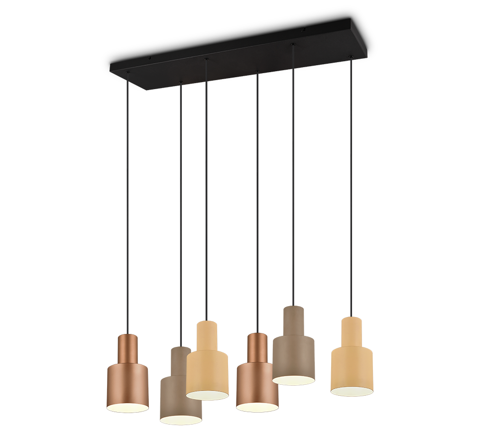 Rippuv valgusti 6 tk E27 mitmevärviline