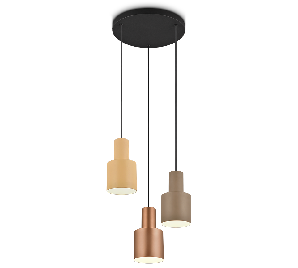 Rippuv valgusti 3 tk E27 mitmevärviline