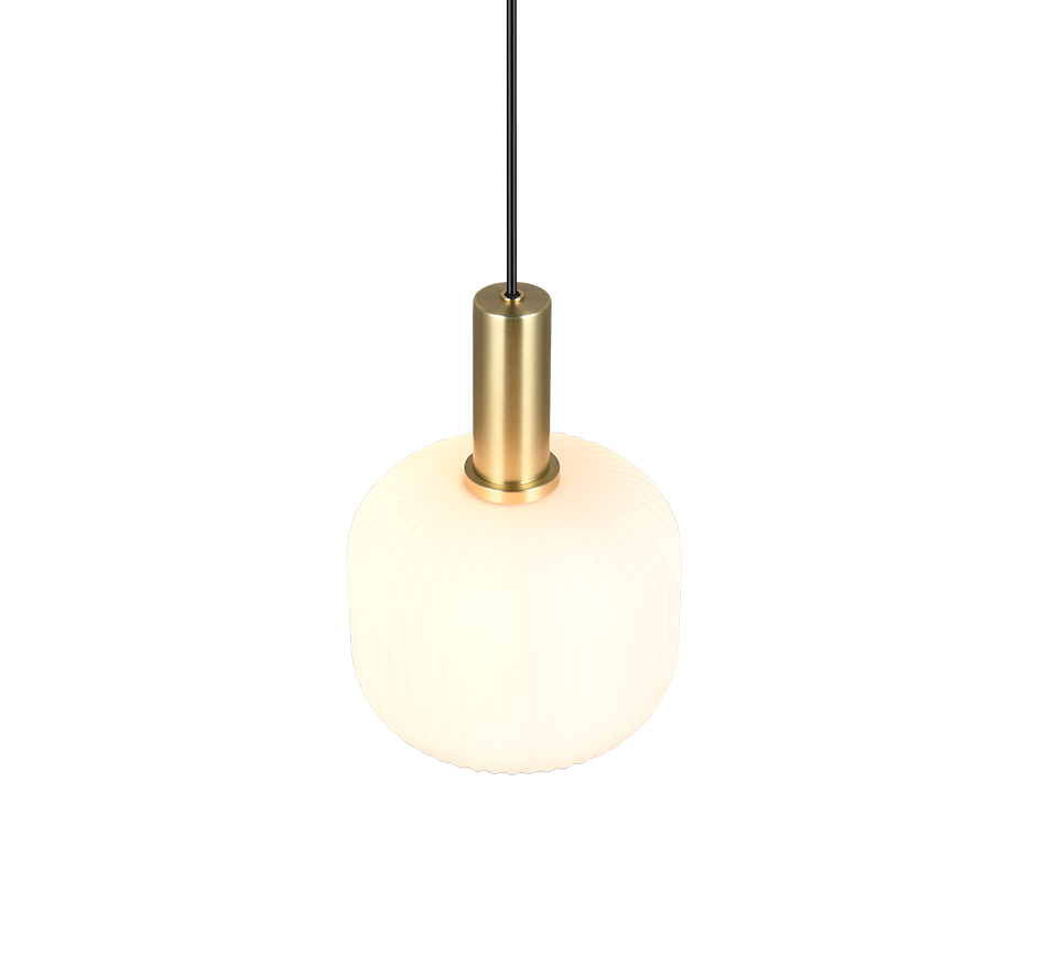 Rippuv valgusti E27 matt messing/valge - Image 2