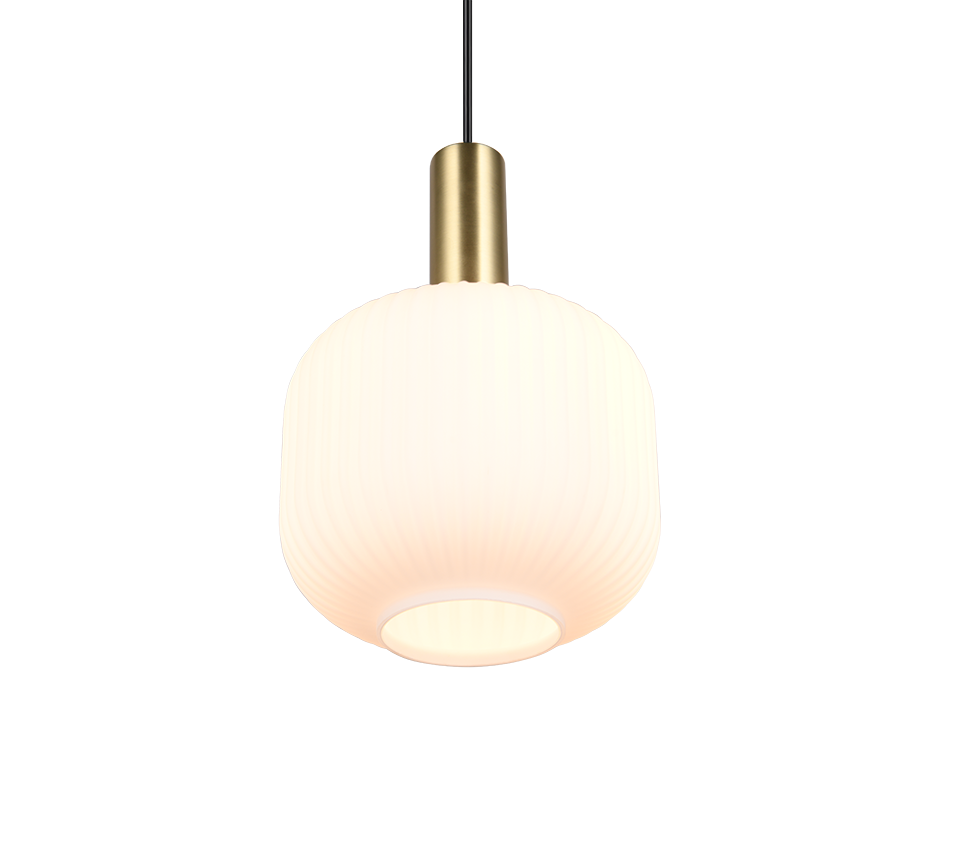 Rippuv valgusti E27 matt messing/valge - Image 3