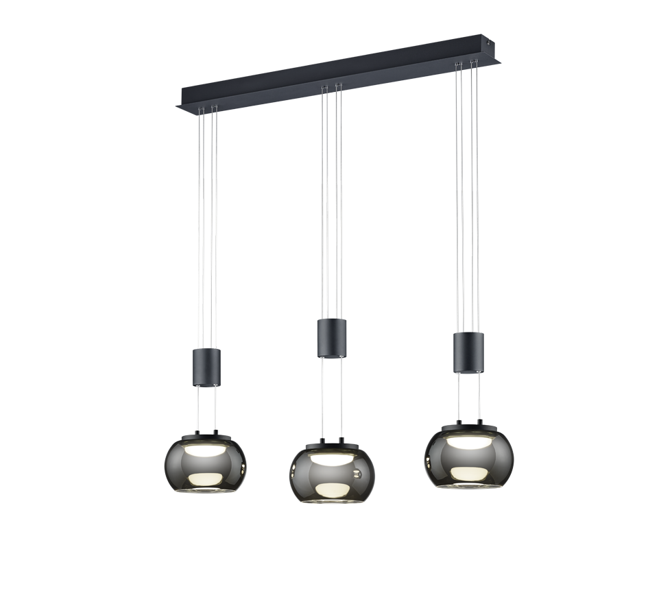 Rippuv valgusti 3 tk must