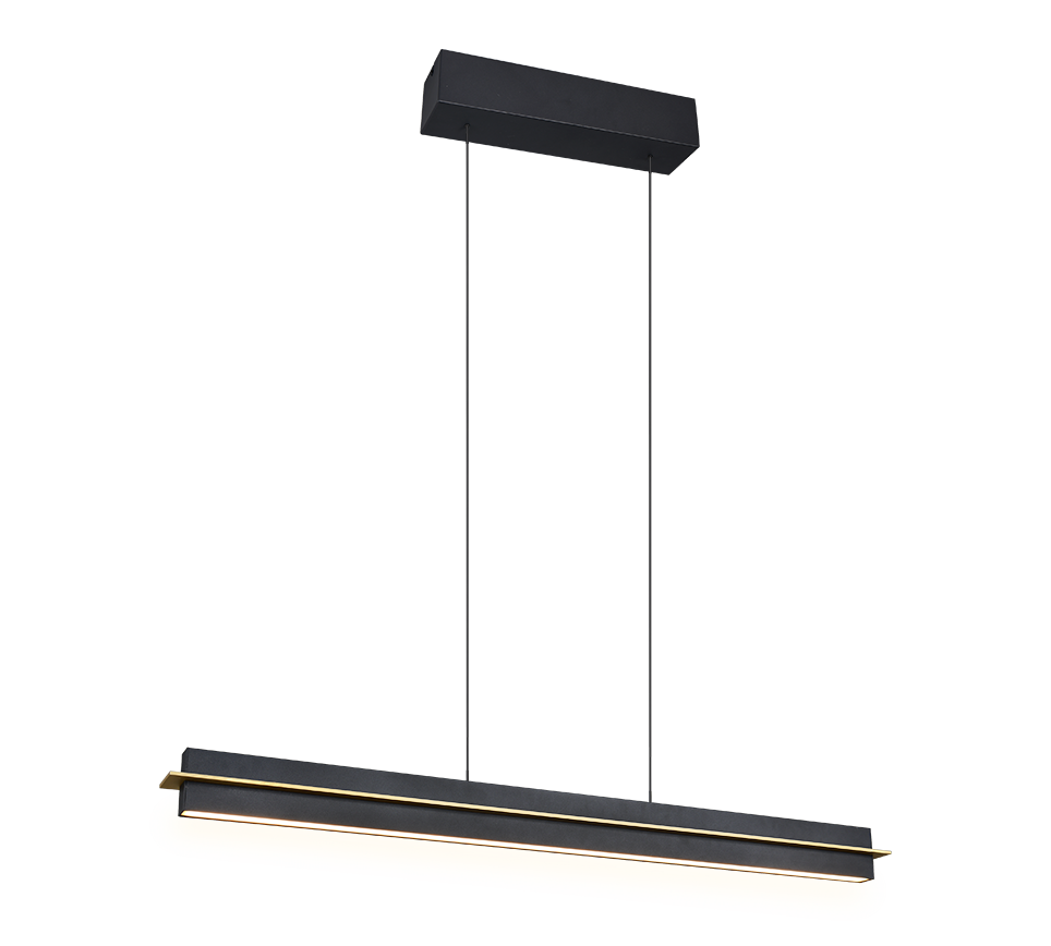 Rippuv valgusti must/kuld