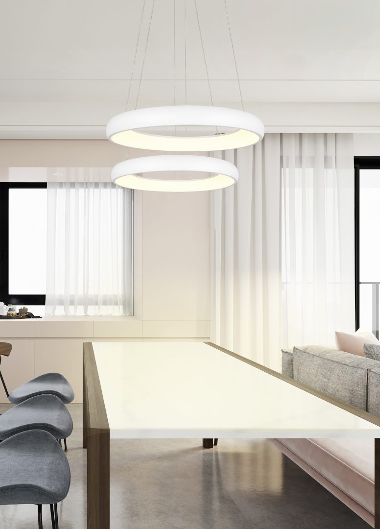 Rippuv valgusti 47 cm matt valge - Image 2