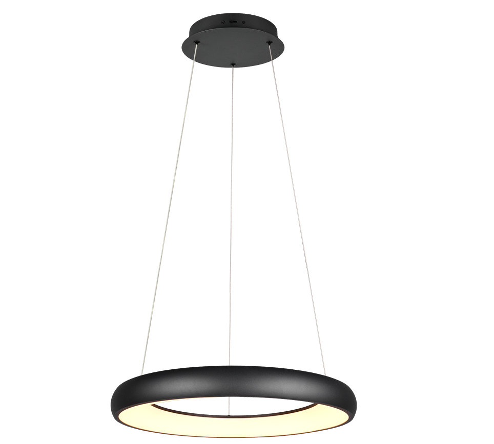 Rippuv valgusti 62 cm must