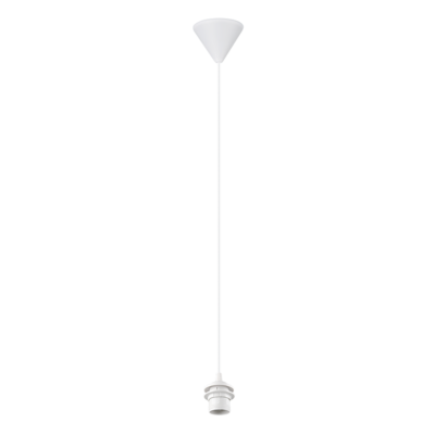 Rippuv valgusti E27 2m valge plastkaabliga