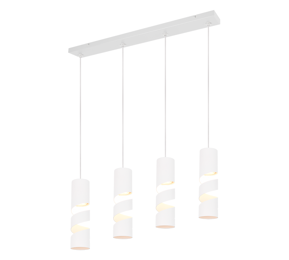 Rippuv valgusti 4 tk GU10 matt valge