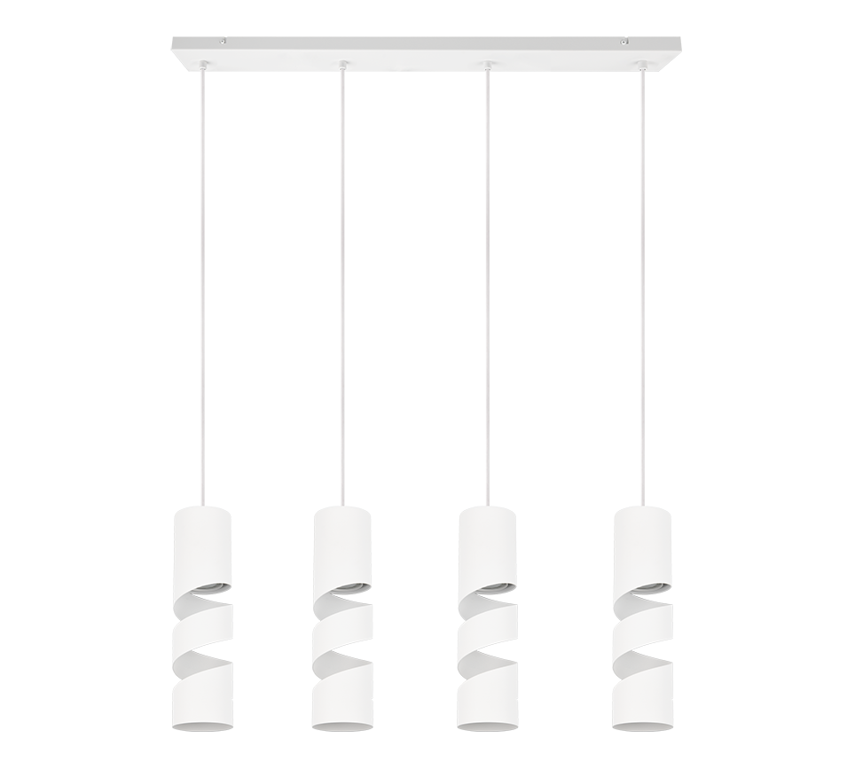 Rippuv valgusti 4 tk GU10 matt valge - Image 4