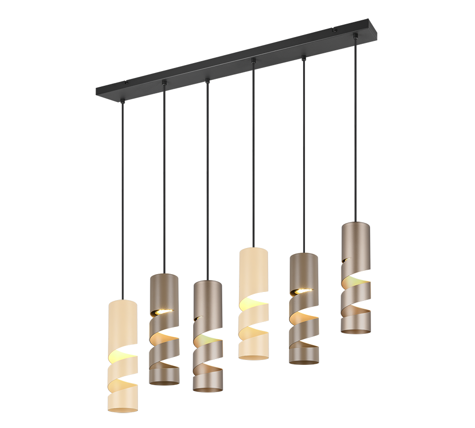 Rippuv valgusti 6 tk GU10 mitmevärviline