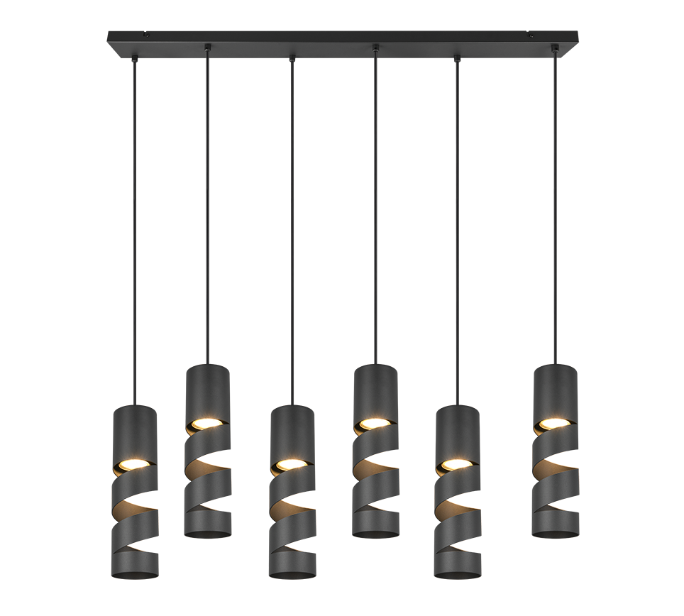 Rippuv valgusti 6 tk GU10 must matte - Image 2