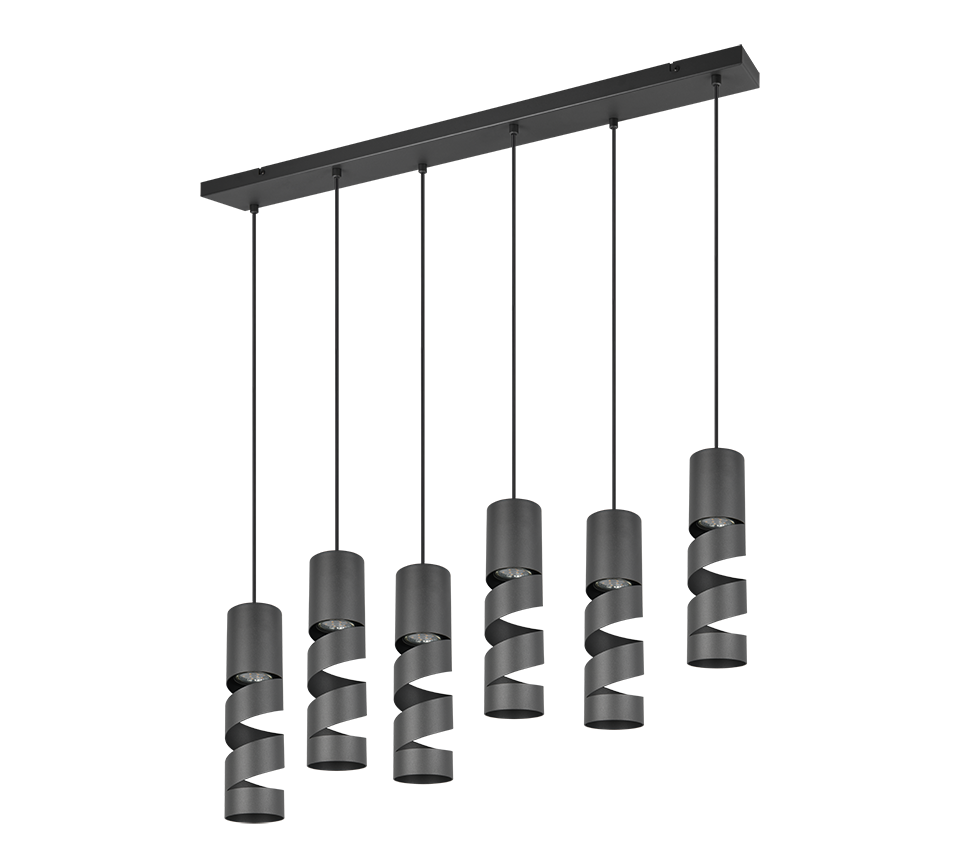 Rippuv valgusti 6 tk GU10 must matte - Image 3