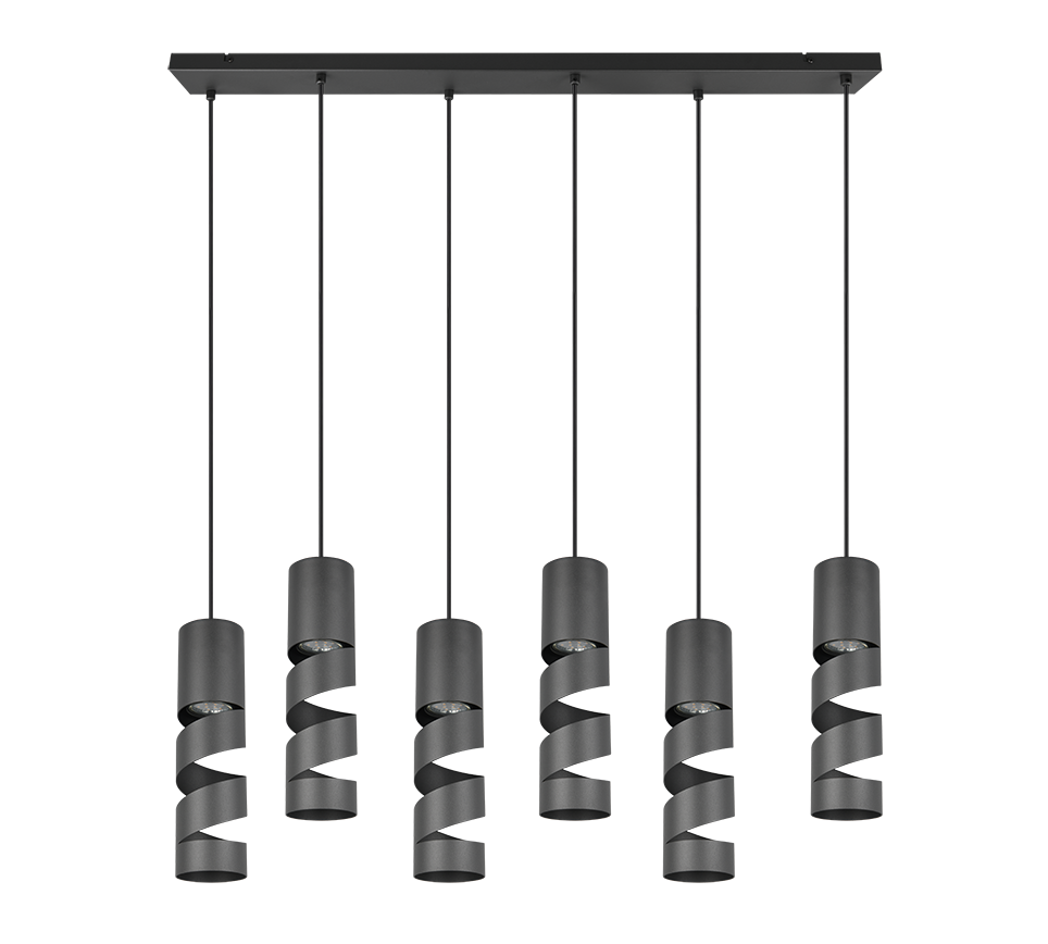 Rippuv valgusti 6 tk GU10 must matte - Image 4