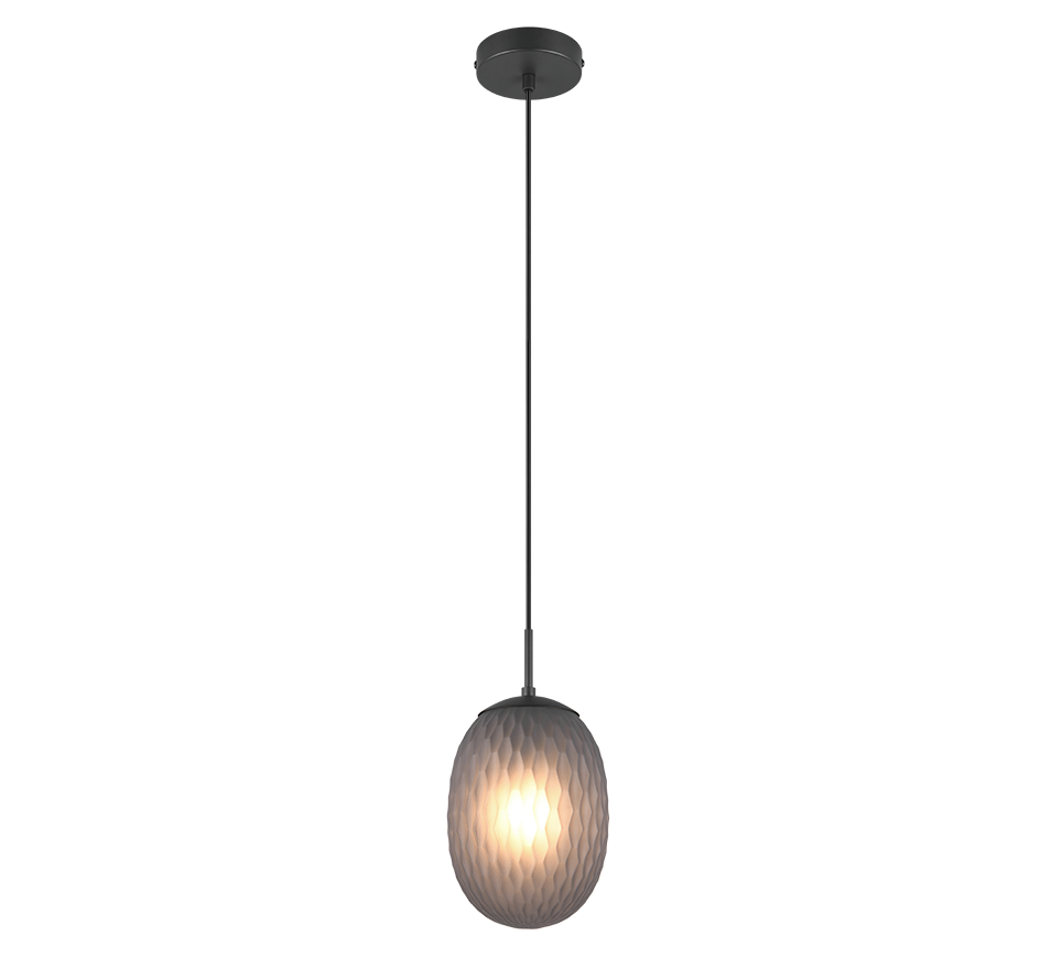 Rippuv valgusti 1 tk E27 matt must/suitsu