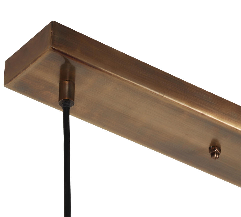 Rippuv valgusti 3-os E27 matt must/antiikmessing - Image 7