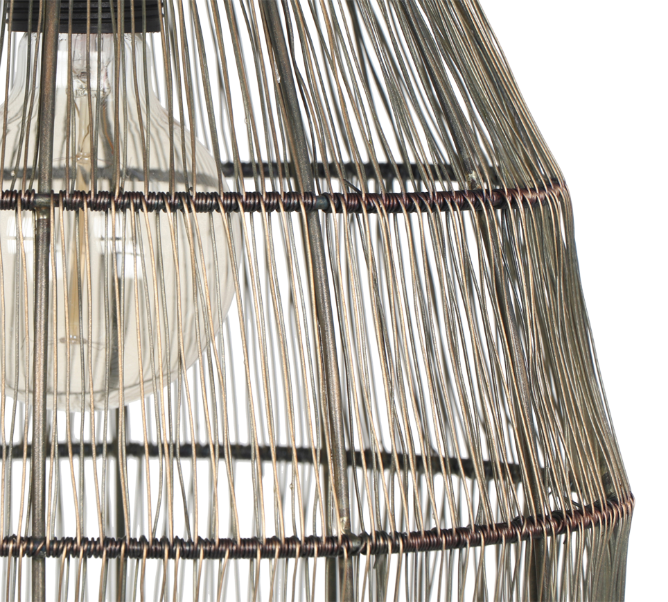 Rippuv valgusti 3-os E27 matt must/antiikmessing - Image 9