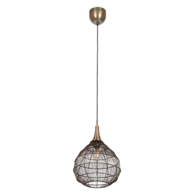 Rippuv valgusti 42 cm E27 matt must/antiikmessing
