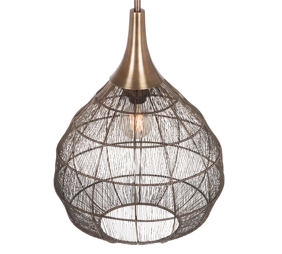 Rippuv valgusti 42 cm E27 matt must/antiikmessing - Image 3