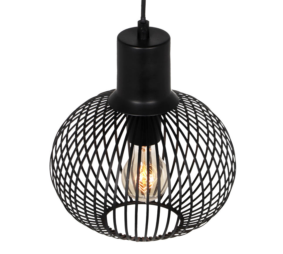 Rippuv valgusti 23 cm E27 must matte - Image 3