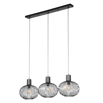 Rippuv valgusti 3 tk E27 must matte