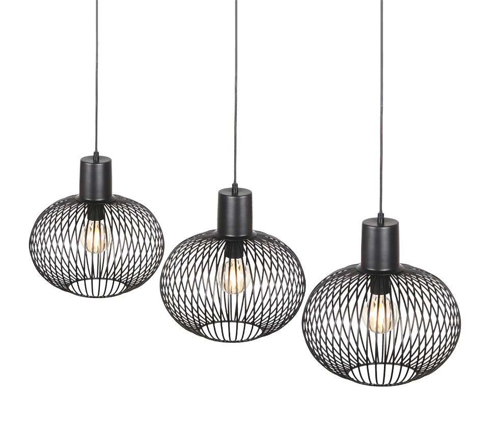 Rippuv valgusti 3 tk E27 must matte - Image 4