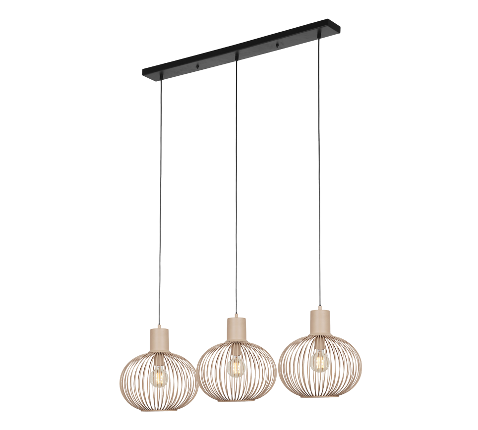 Rippuv valgusti 3 tk E27 sand