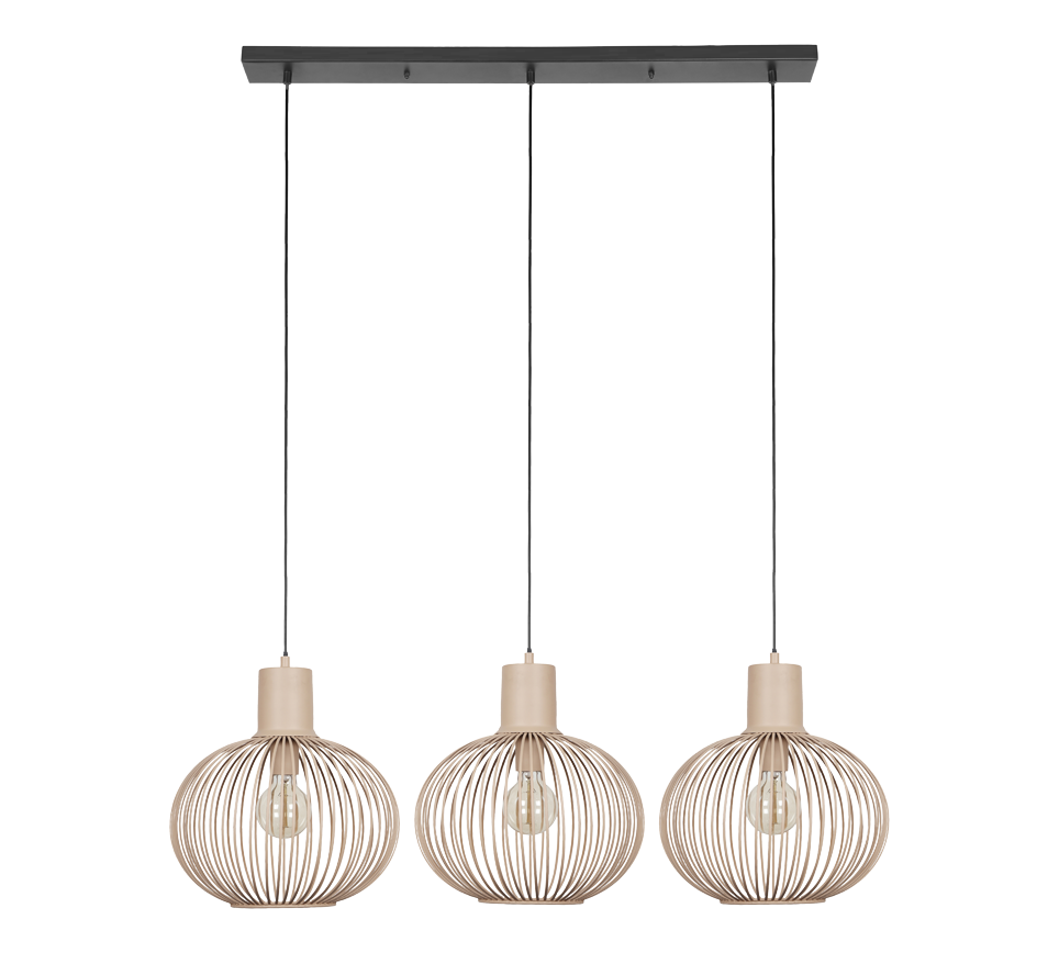 Rippuv valgusti 3 tk E27 sand - Image 6