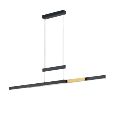 Rippuv valgusti LED must/matt messing