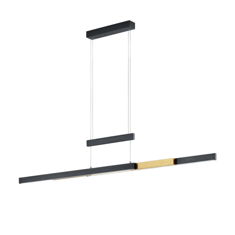 Rippuv valgusti LED must/matt messing