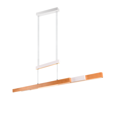 Rippuv valgusti LED matt valge/puit